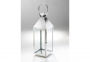 Laterne CALAIS aus Glas und Edelstahl mit einem Henkelgriff