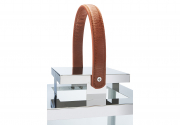 Laterne LYON  aus Glas und Edelstahl mit einem Henkelgriff