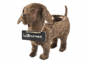 Deko-Hund zum Bepflanzen aus Rattan