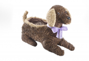 Deko-Hund aus Rattan zum Bepflanzen mit Folie ausgeschlagen gro�