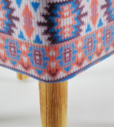 Hocker aus Holz rechteckig mit Kunstleder�berzug bunt