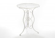 Tisch rund aus Metall in der Farbe wei�