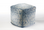 Sitzpouf aus indischem Webstoff BLUE 45x45x45 cm