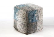 Sitzpouf MULTICOLOR aus indischem Webstoff 45x45x45 cm
