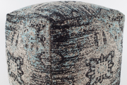 Sitzpouf aus indischem Webstoff AQUA 45x45x45 cm