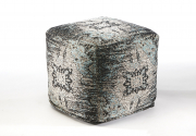 Sitzpouf aus indischem Webstoff AQUA 45x45x45 cm