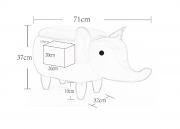 Hocker ELEPHANT grau  mit Staufach