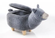 Hocker ALPACA grau mit Staufach