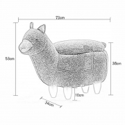 Hocker ALPACA grau mit Staufach