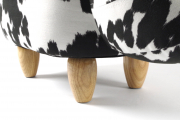 Hocker COW schwarz/weis mit Staufach