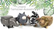 Hocker COW schwarz/weis mit Staufach