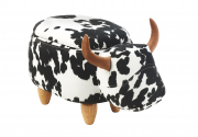 Hocker COW schwarz/weis mit Staufach