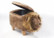 Hocker LION braun mit Staufach