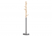 Garderobenst�nder TREE aus Metall schwarz und Buchenholz natur 5 Haken