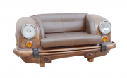 Autosofa FRONT aus Metall und Leder