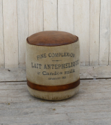 Sitzpouf CANVAS rund mit Leder und Aufdruck