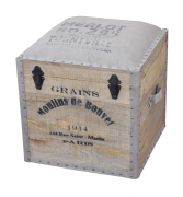 Sitzw�rfel MERLOT aus Holz und Canvas mit Staufach