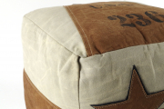 Sitzpouf COFFEE aus Canvas dreifarbig mit Aufn�hern