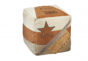 Sitzpouf COFFEE aus Canvas dreifarbig mit Aufn�hern