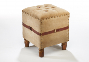 Sitzhocker PAD aus Canvas und Holz mit Holzf��en