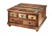 Tisch VINTAGE aus FSC zertifiziertem Holz mit Schubladen im Used Look