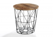 Beistelltisch WIRE rund aus FSC zertifiziertem Holz