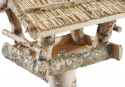 Futterhaus Vogelhaus Vogelfutterhaus WOOD aus Stroh und Holz mit St�nder