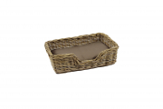 Hundelager PUPPY aus Rattan grau 63x42x18 cm mit passendem Kissen