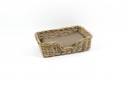 Hundelager PUPPY aus Rattan grau 63x42x18 cm mit passendem Kissen