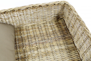 Hundelager PUPPY aus Rattan grau 94x74x26 mit passendem Kissen