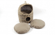 Katzenkorb KITTY aus Rattan 54x51x65/70 mit 2 passenden Kissen