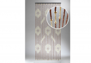 Holzperlenvorhang Sevilla mit Kreisdekor 90x200