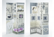 Paravent 3-teilig mit Holzrahmen Canvas�berzug beidseitig bedruckt Motiv Nature