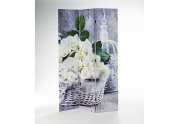 Paravent 3-teilig Holzrahmen Canvas�berzug beidseitig bedruckt Motiv Flowers