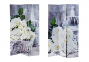 Paravent 3-teilig Holzrahmen Canvas�berzug beidseitig bedruckt Motiv Flowers
