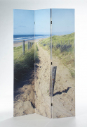 Paravent 3-teilig mit Holzrahmen Canvas�berzug beidseitig bedruckt Motiv K�ste