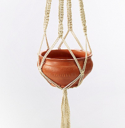 Blumenampel Baumwolle natur 100 cm lang inkl. Terrakottaschale ohne Blumen