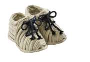 Deko-Schuhpaar aus wei�em Rattan mit Pflanz�ffnungen