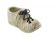 Deko-Schuh aus wei�em Rattan mit Pflanz�ffnung