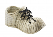 Deko-Schuh  aus wei�em Rattan mit Pflanz�ffnung