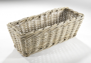 Blumenbank Rattan grau