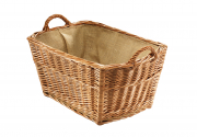 Holzkorb eckig gekochte Weide Leinen Gr 1