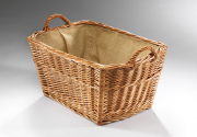 Holzkorb eckig gekochte Weide Leinen Gr 1