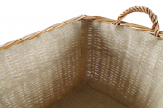 Holzkorb eckig gekochte Weide Leinen Gr 2