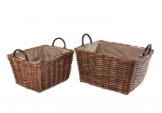 Rattankorb eckig mit Jute S/2