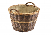 Holzkorb rund ungesch�lte Weide Leinen