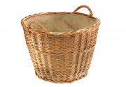 Holzkorb rund gekochte Weide Leinen Gr��e 2