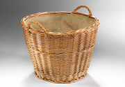 Holzkorb rund gekochte Weide Leinen Gr��e 2