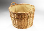 Holzkorb rund gekochte Weide Leinen Gr��e 3