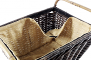 Kaminholzkorb/Vielzweckkorb aus Rattan-Krabu, ausgestattet Leinen